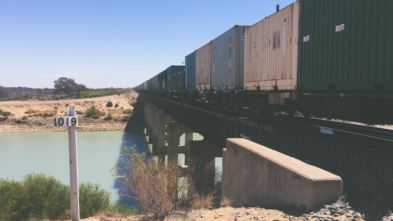 Freight Train At Menindeee Lookout