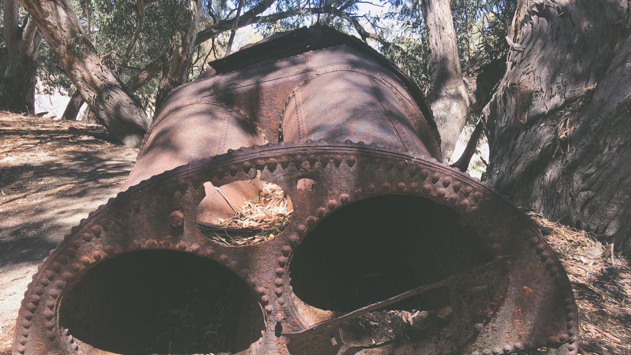 Remains Of Old Riverboat Boiler In Kinchega National Park