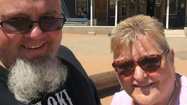 David And Amanda Out The Front Of The Tilpa Hotel On The Darling River