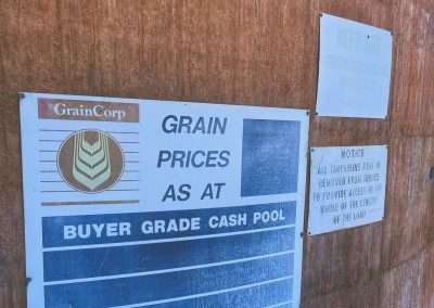 Graincorp Grain Pricing Sign At Buddigower Siding