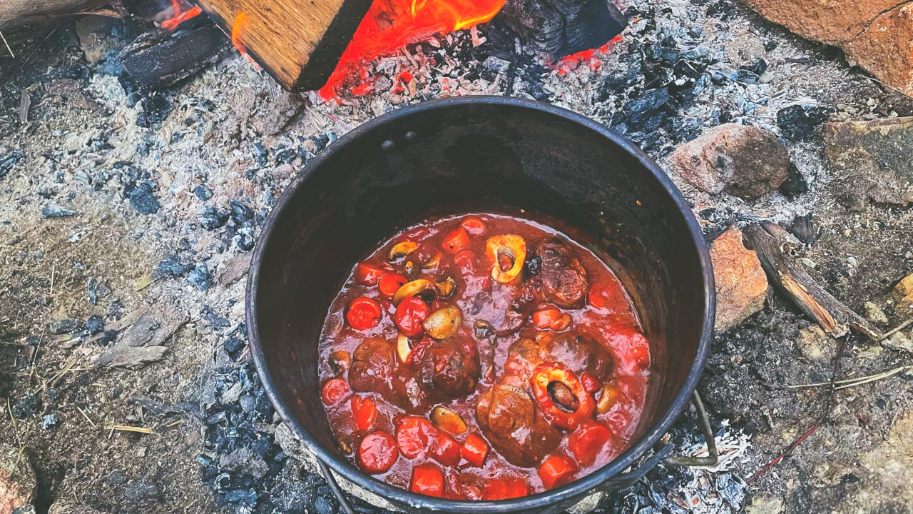 Winter Camping Campfire Cooking