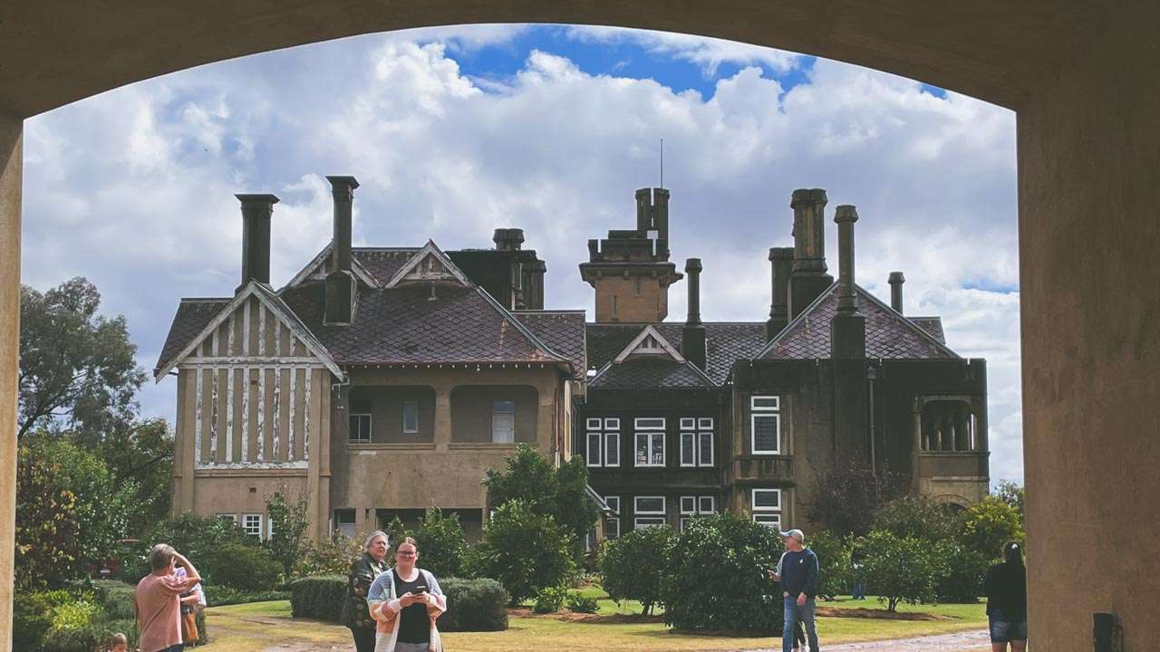 Looking At Iandra Castle Through The Entry Archway To The Stables