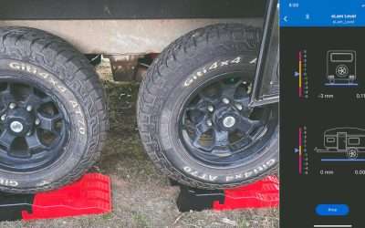 Using Caravan Levelling Ramps With The eLam Level App