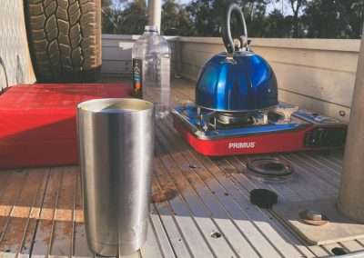 Making A Coffe on The Back Of The Ute