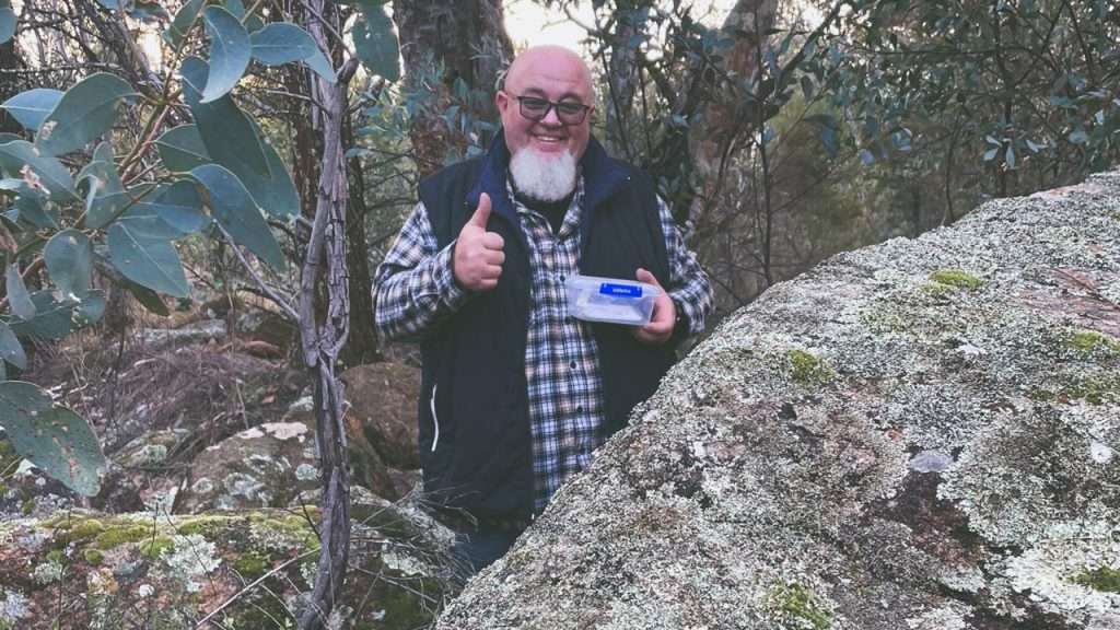 Geocaching west Wyalong Dave Being A Billygoat