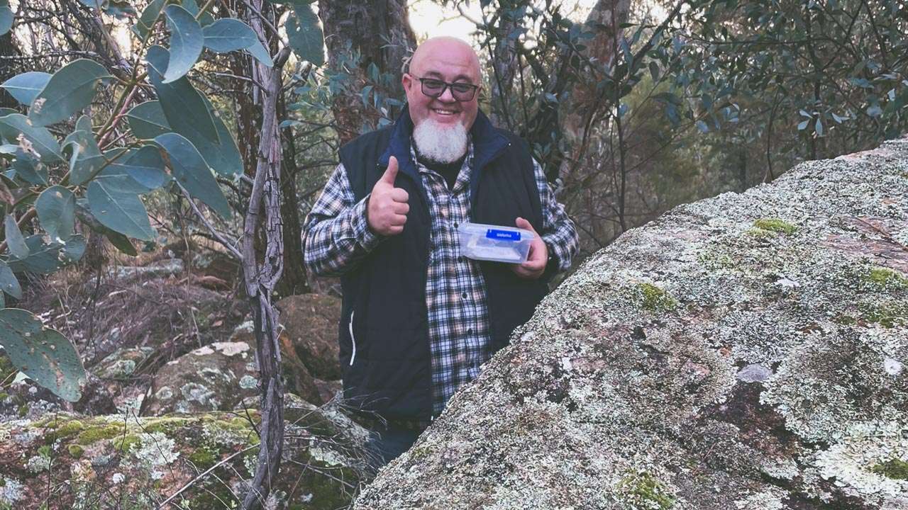 Geocaching west Wyalong Dave Being A Billygoat