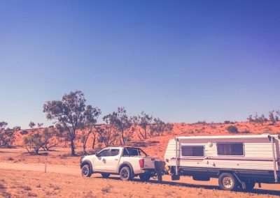 Heading To Cameron Corner Wit A Caravan