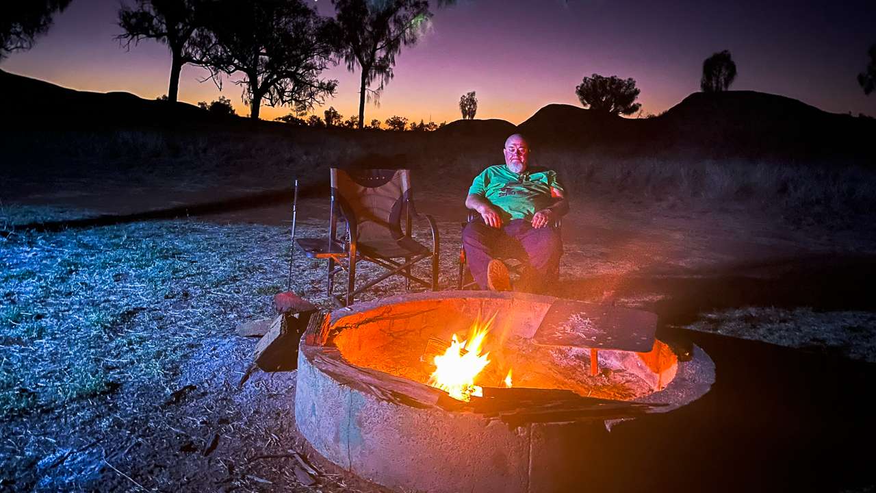 Evening Fire While Camping At Docker River