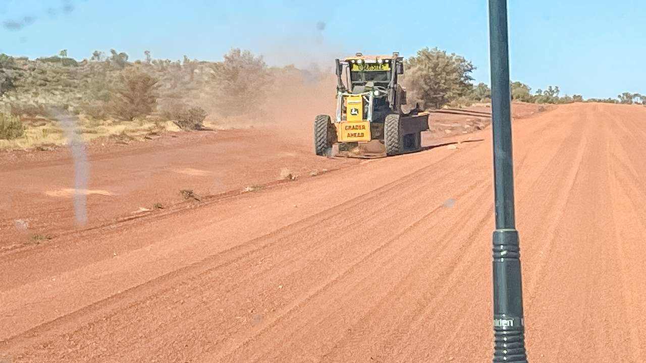 Grader On The Great Central Road Near Warburton