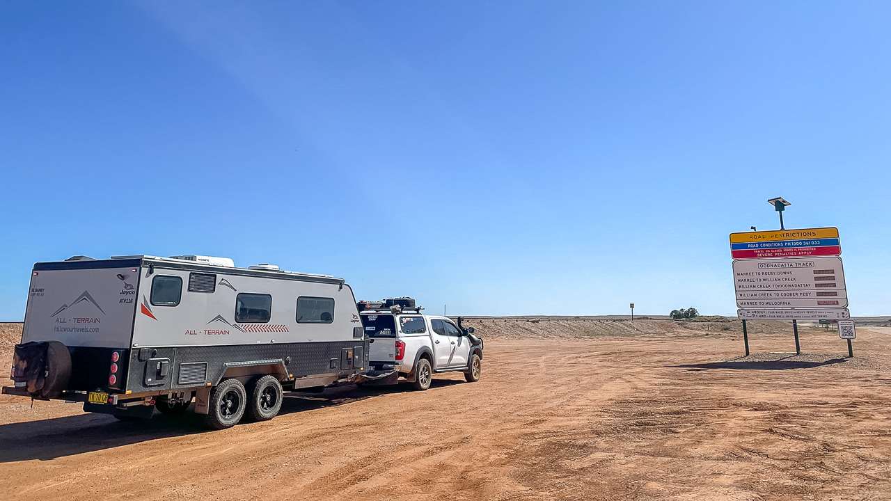 Our Jayco All Terrain And Nissan navara On The Oodnadatta Track
