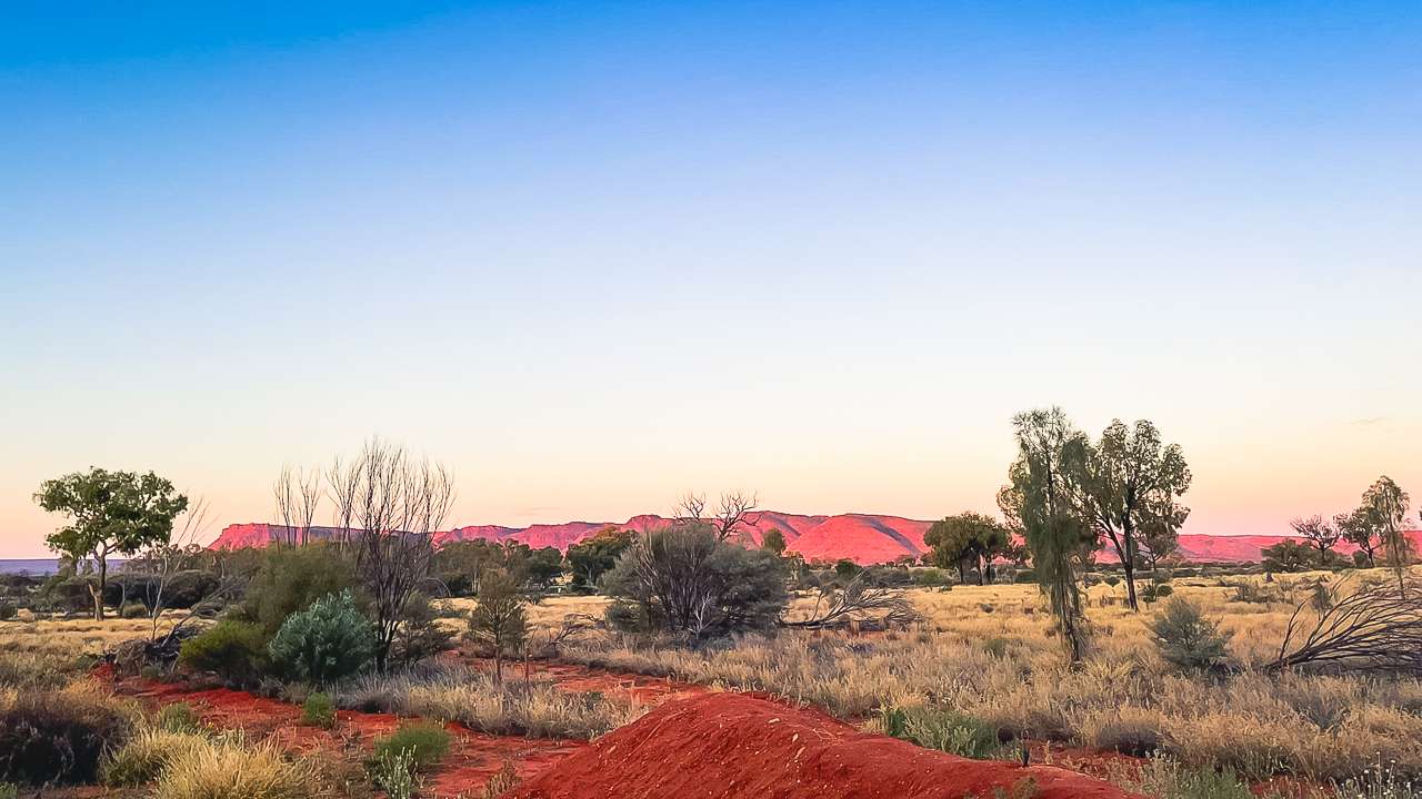 Sunset View From Our Caravan At Kings Canyon Caravan Park