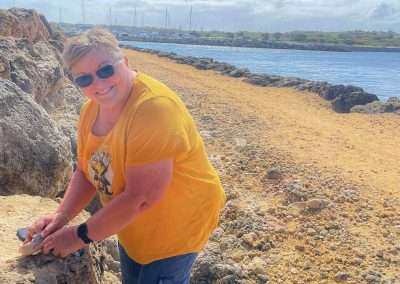 Amanda With A Geocache On The Breakwall At Woodman Point WA