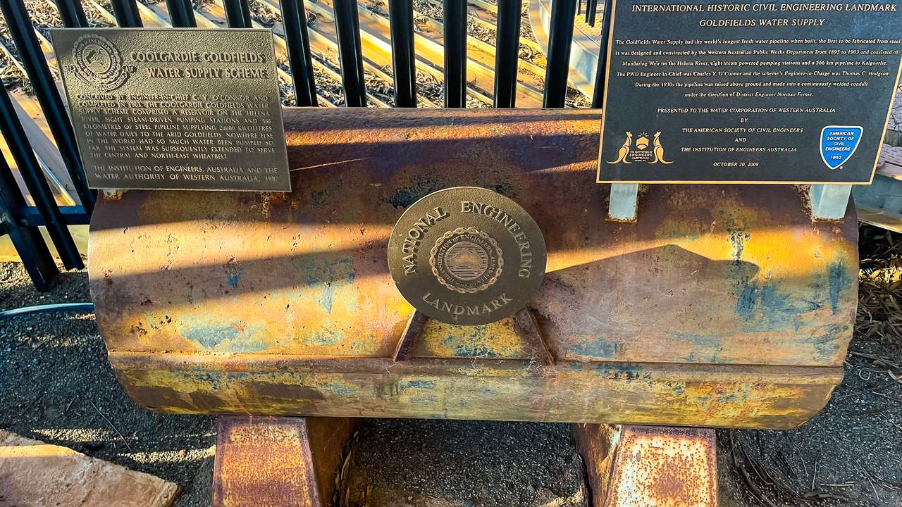 Kalgoorlie Pipeline Commemorative Plaque