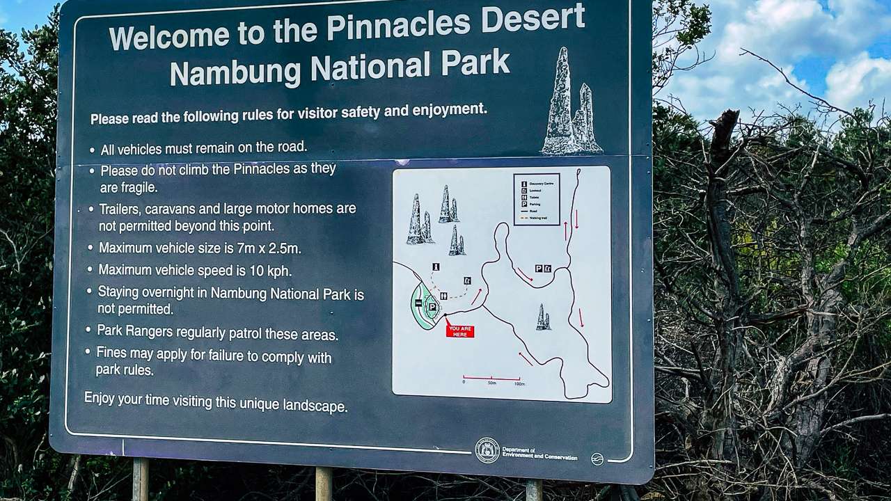 Pinncacles Desert National Park Information Board