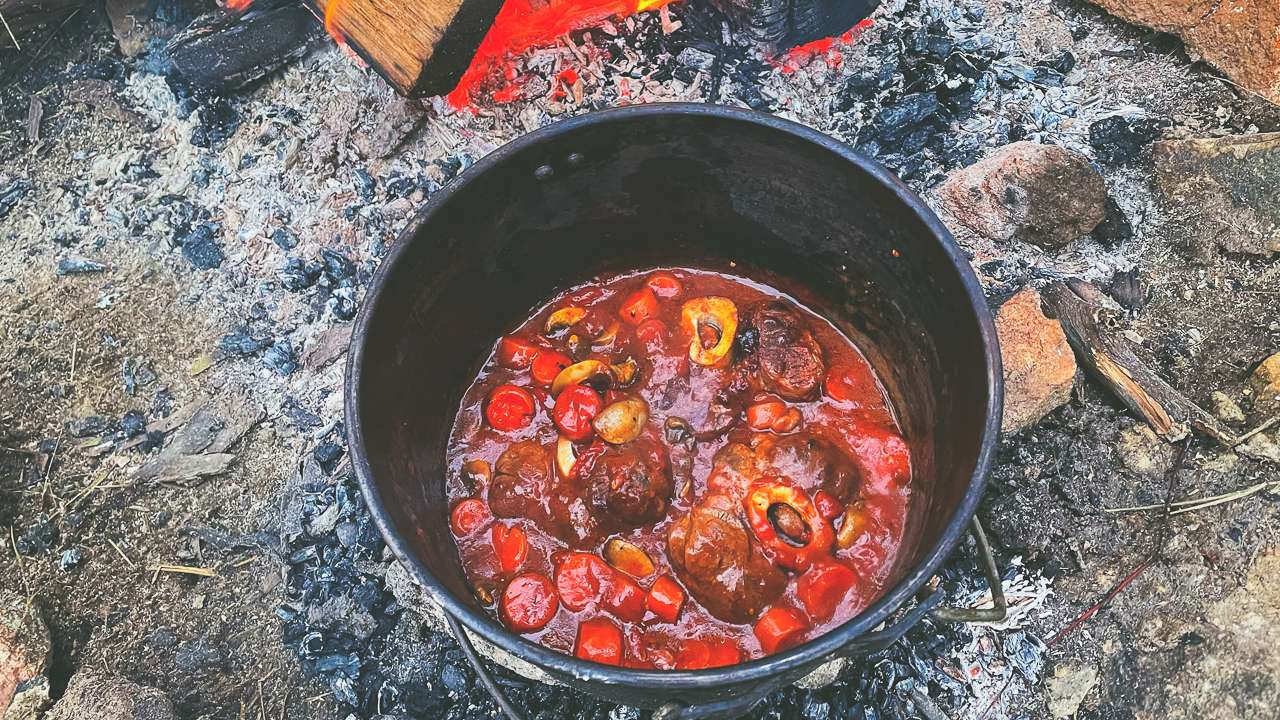 osso Buco in A Spun Steel Camp Oven