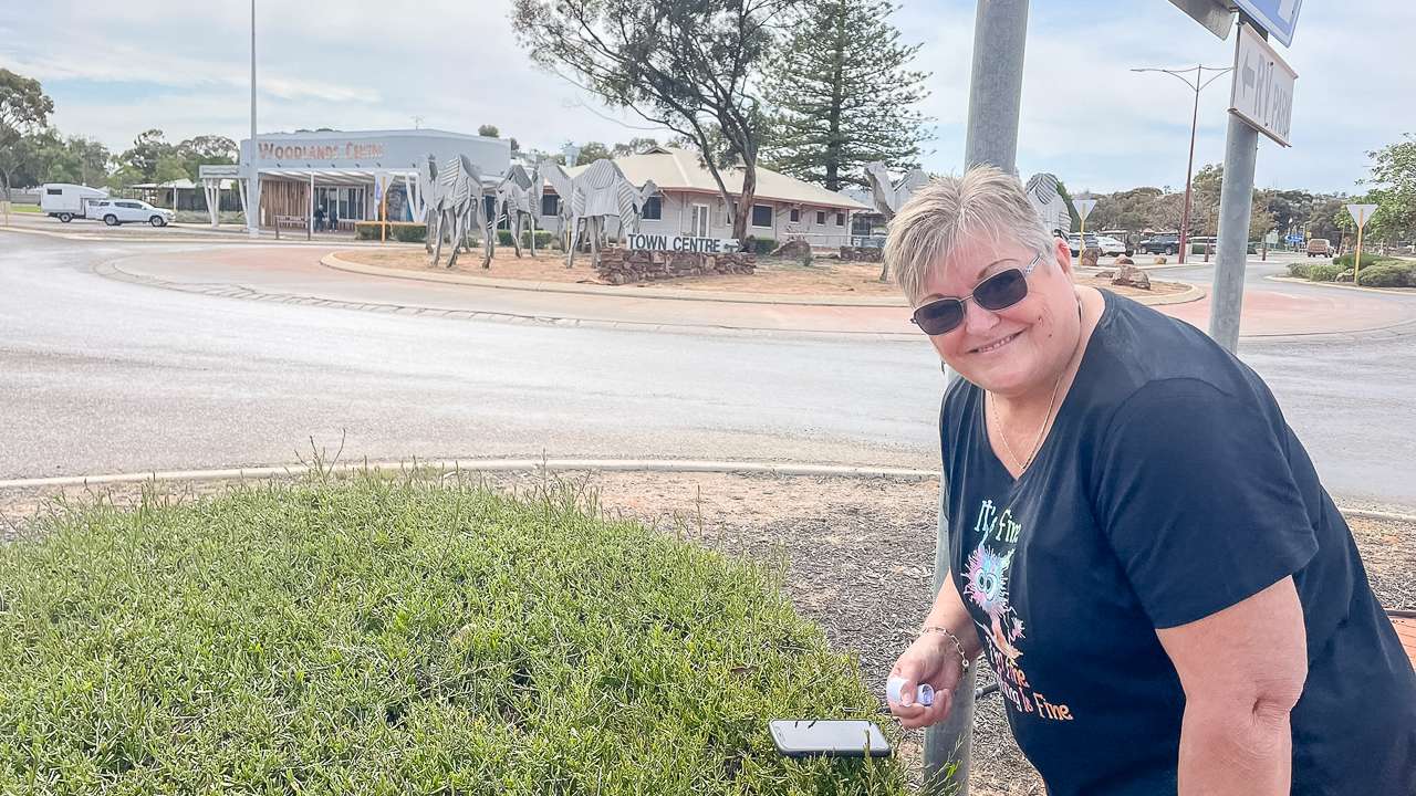 Found A Geocache In Front Of The Norseman Free RV Site Sign