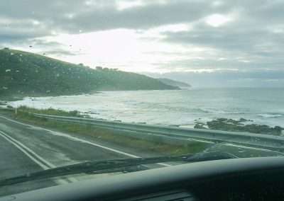 Looking Out The Car window On The Great Ocean Road