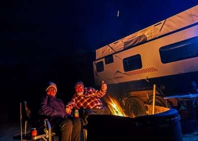 Camping With A Fire At Koonalda Homestead