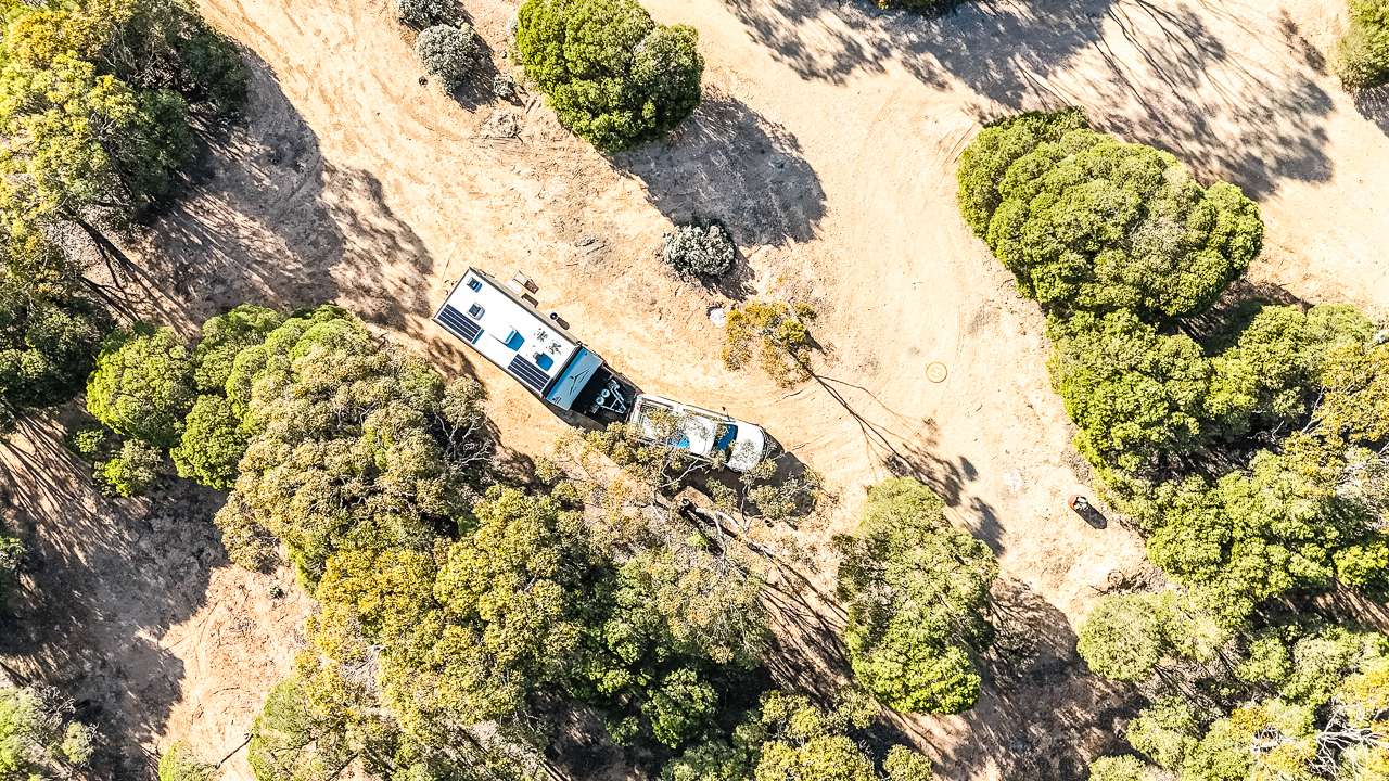 Free Camping On The Nullarbor At Caiguna East Bush Camp From Above