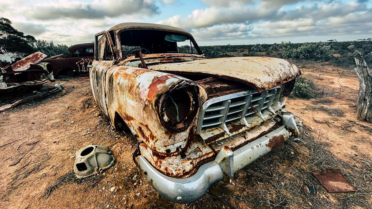 Long Abandoned Vehicle At Koonalda Roadhouse