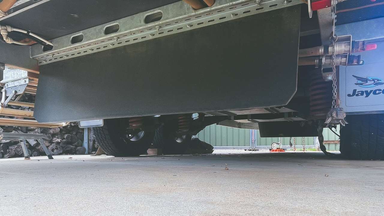 Caravan Underbody Protection Insertion Rubber Flap Protecting Plumbing Fittings