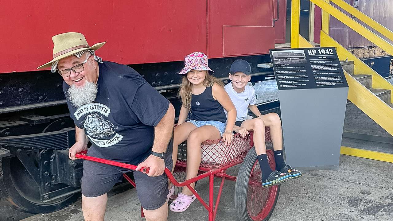 Dave Taking The Kids For A Ride At The Junee Roundhouse