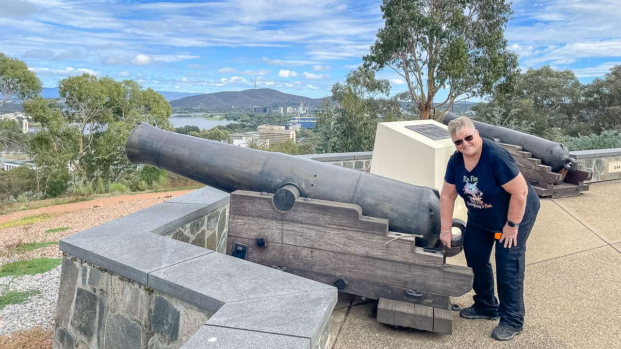 Kaboom! Amanda With A Geocache In A Cannon Up Above Canberra