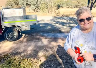 Amanda With A Geocache 'TATHRA' Near Junee