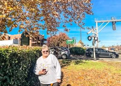 Geocaching Junee Amanda With A Find Near The Junee Tree Of Knowledgs