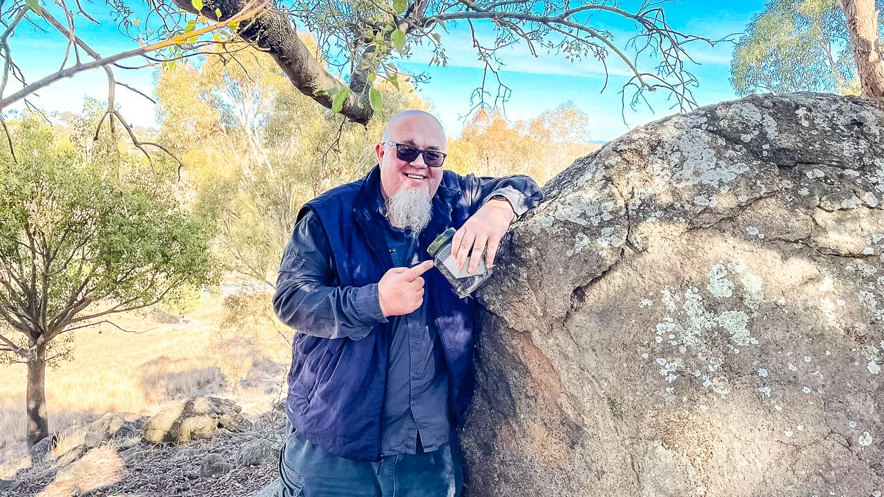 Geocaching Junee Up The Top Of the Hill Amongst The Boulders