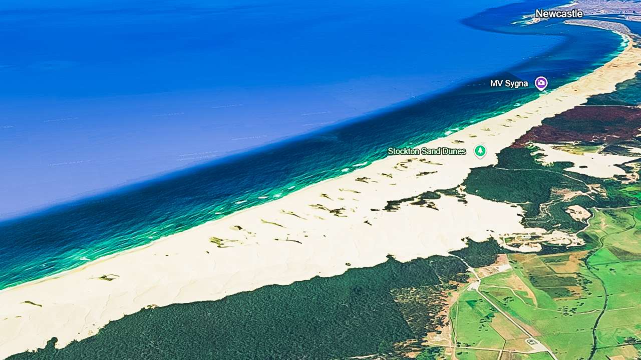 Stockton Beach On Google Earth