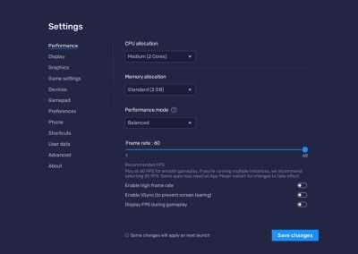 Bluestacks Settings Performance