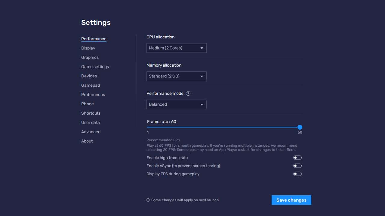 Bluestacks Settings Performance