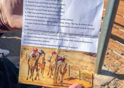 Camel Cup 2025 Racing Program Schedule