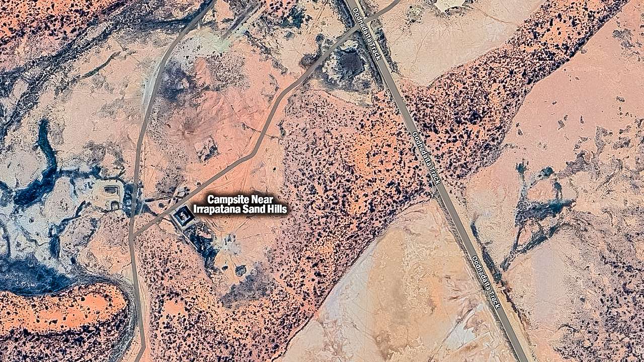 Campsite Near Irrapatana Sand Hills Oodnadatta Track On Google Earth