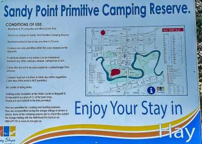 Sandy Point Primitive Camping Reserve Rules Sign