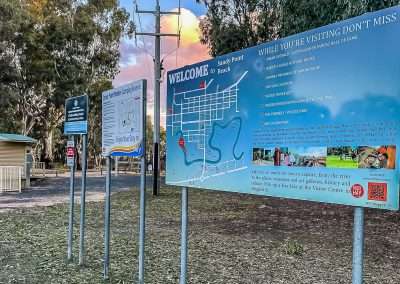Welcome To Sandy Point Reserve Camping Area Sign