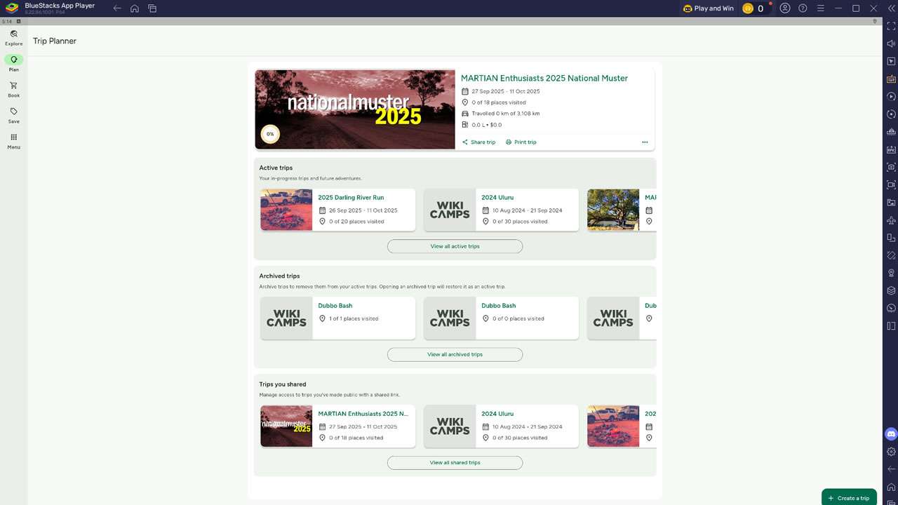 WikiCamps On PC All Trips Are Available Both New And Old