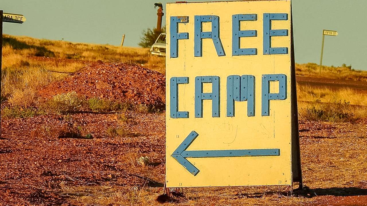 Oodnadatta Free Camp Entrance Sign