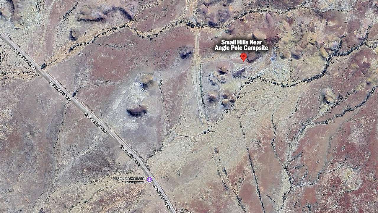 Small Hills Near Angle Pole Campsite On Google Earth