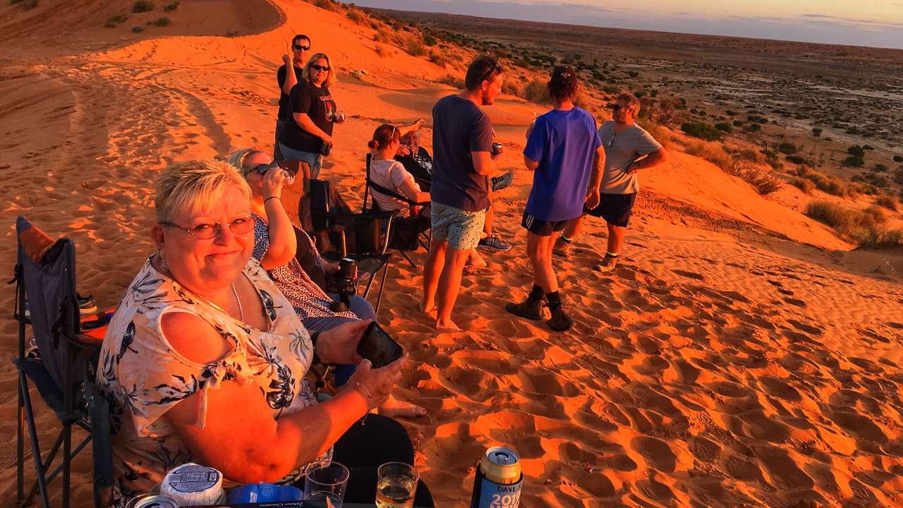 Up On Big Red Birdsville Watching The Sunset