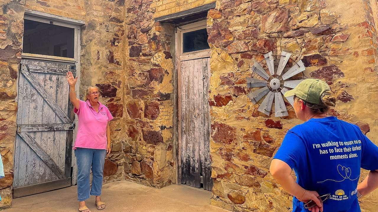 Kim Giving Us The Rundown On The Station Tour