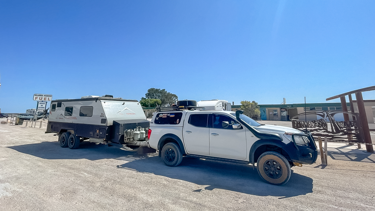 Outside The Nullarbor Roadhouse One Of Many Nullarbor Petrol Stations