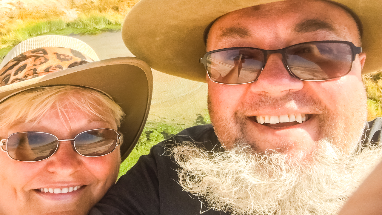 Amanda And I In Front Of The Bubbler Mound Spring