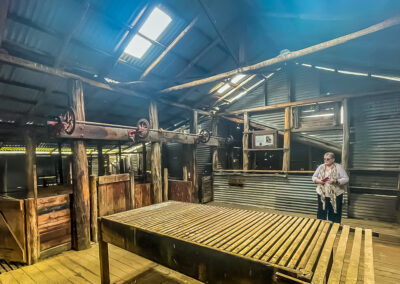 Amanda Inside Orroral Homestead Shearing Shed