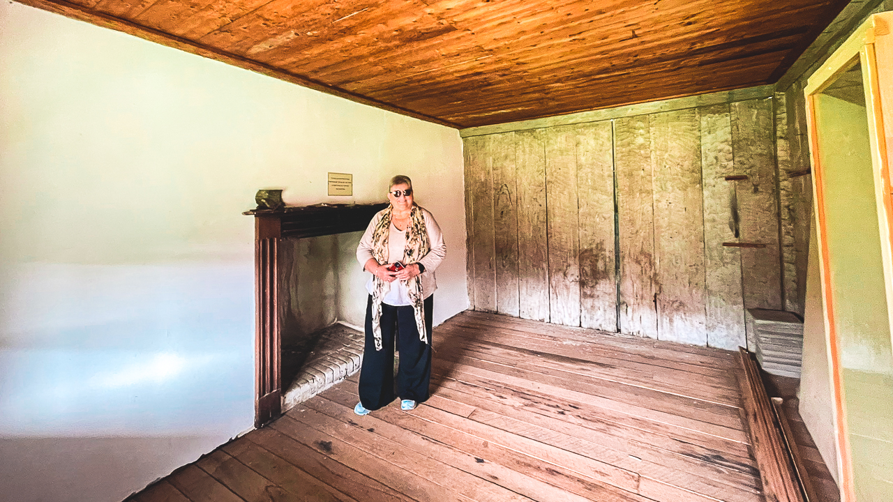 Amanda Near One Of The Fireplaces Inside Orroral Homestead