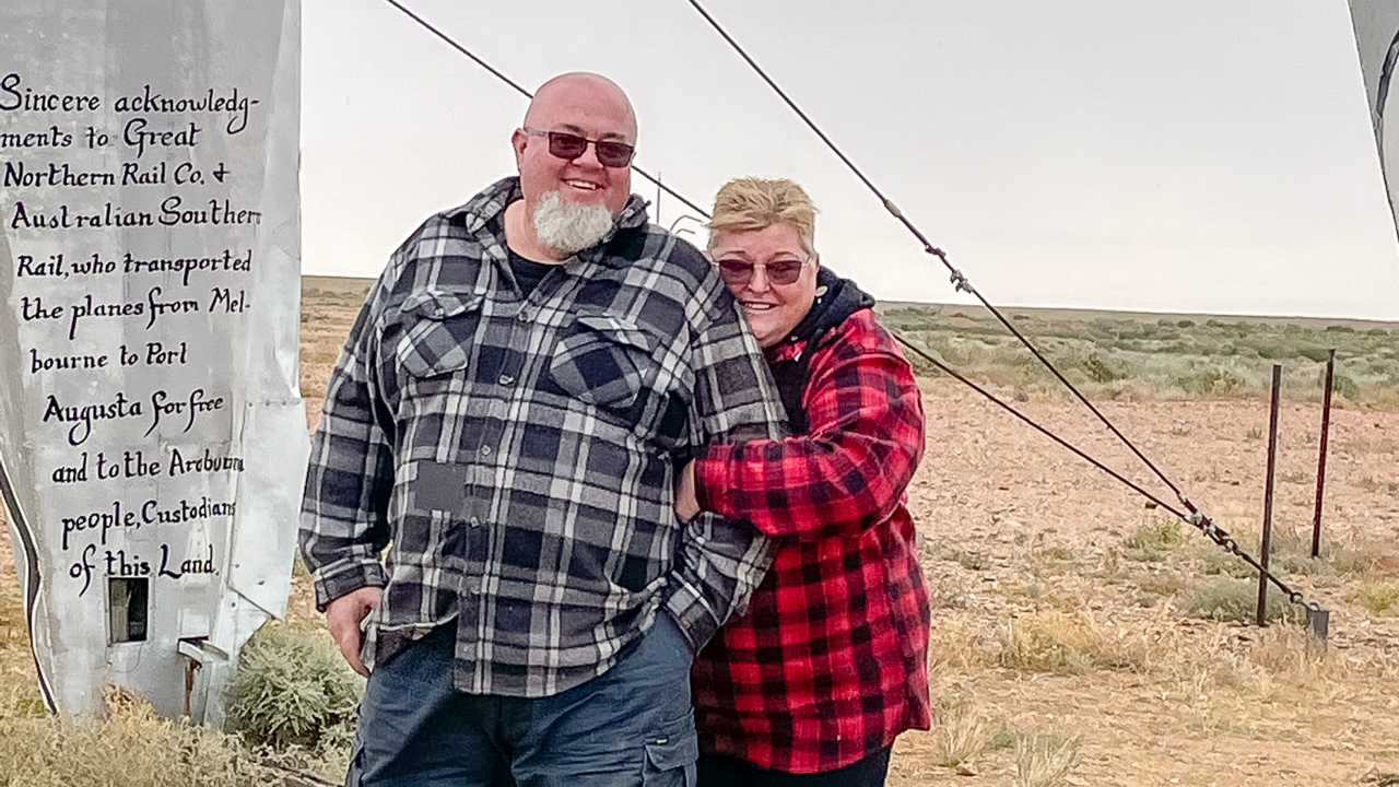 Dave And Amanda At Mutonia Sculpture Park On A Cold Day