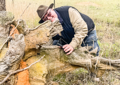 Dave With A geocache On Lachlan Valley Way