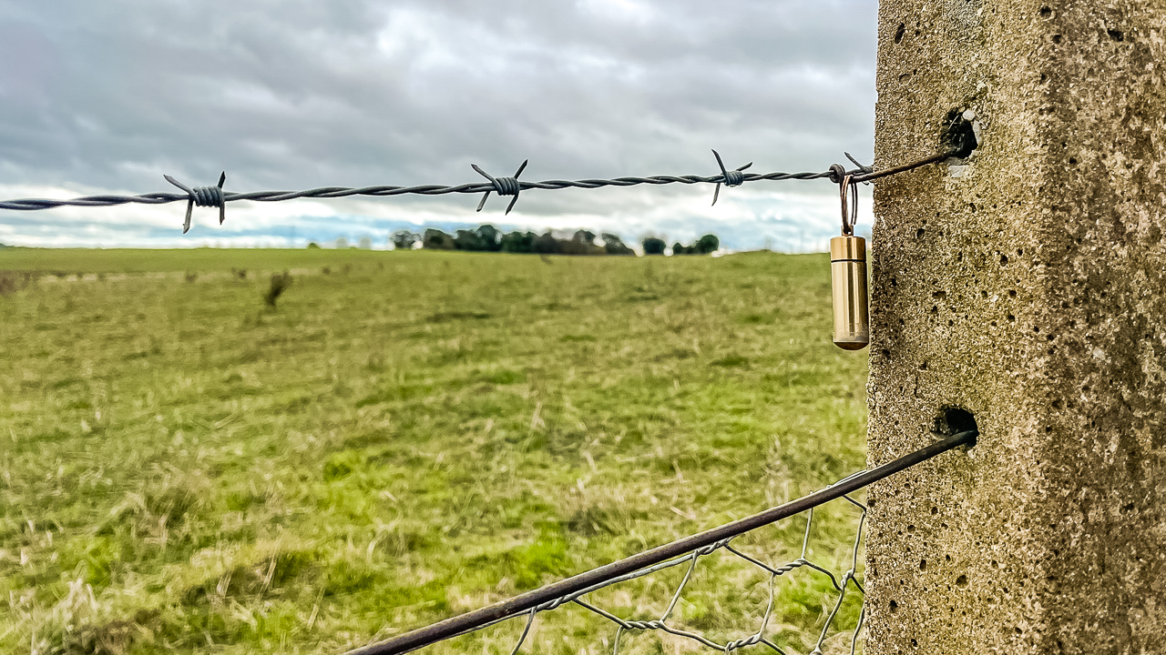 Geocache On A Fence Along Lachlan Valley Way
