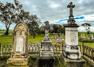 Headstones Inside Of Langs Creek Cemetery